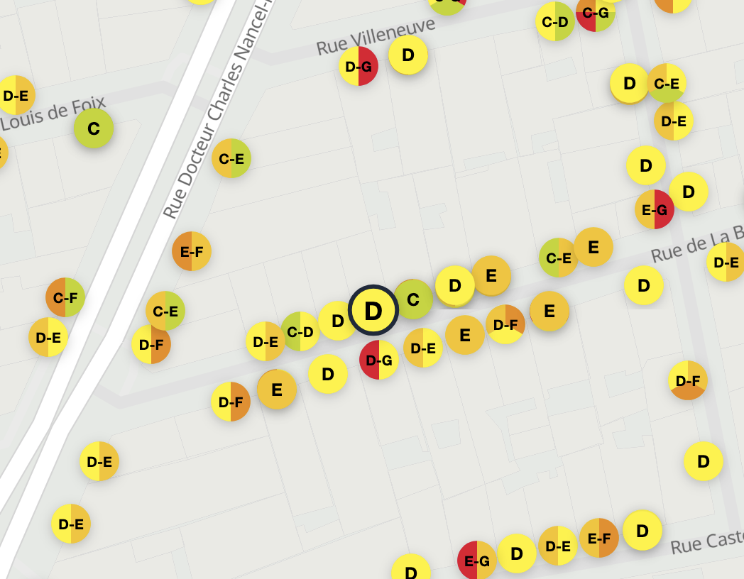 Carte des DPE voisins